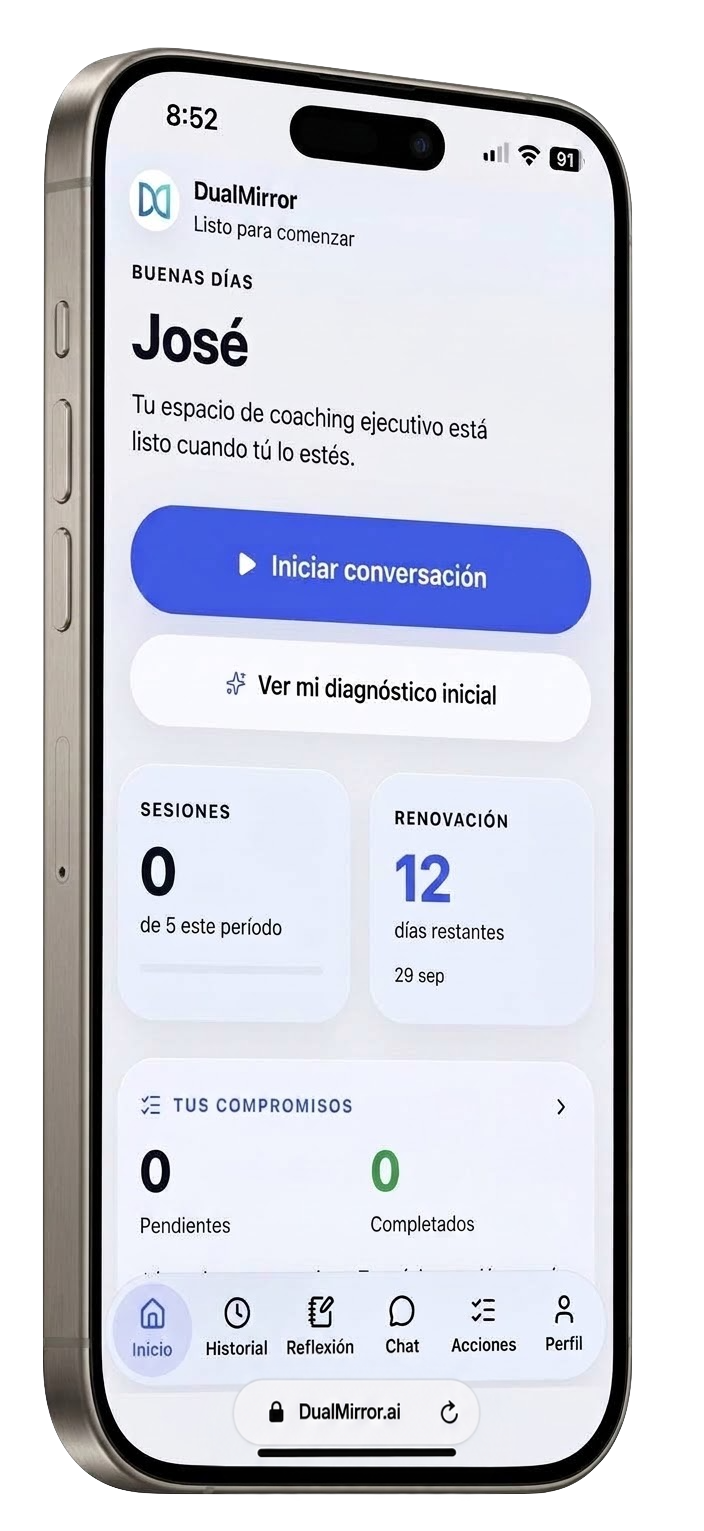 DualMirror.ai en un iPhone